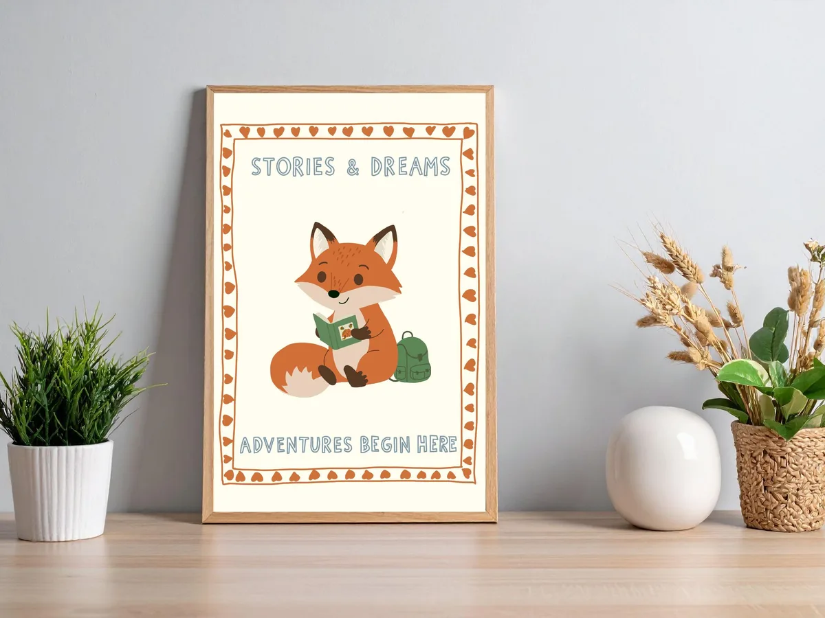 Woodland Fox Nursery Wall Art — preview 2