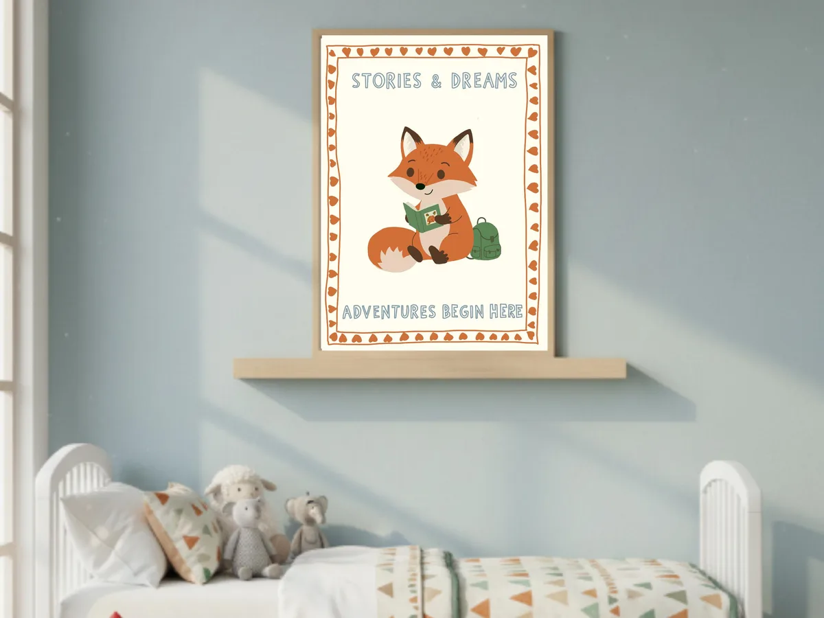 Woodland Fox Nursery Wall Art — preview 5