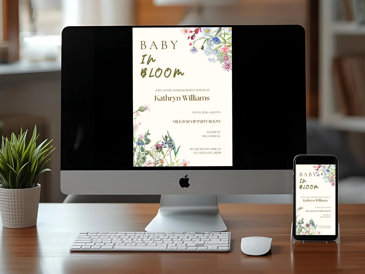 Baby in Bloom Baby Shower Invitation — preview 4