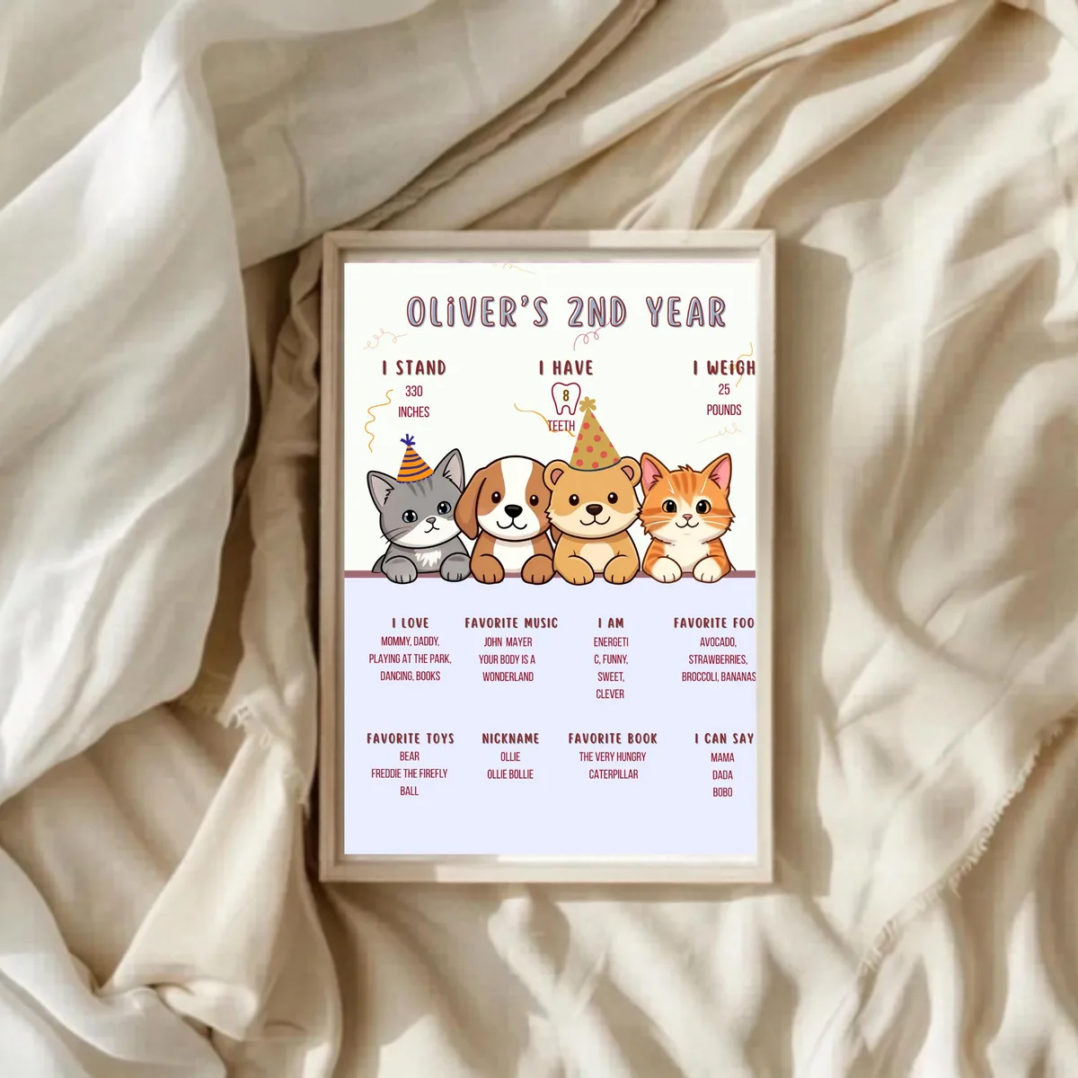Puppy & Cat Birthday Milestone Board — preview 5