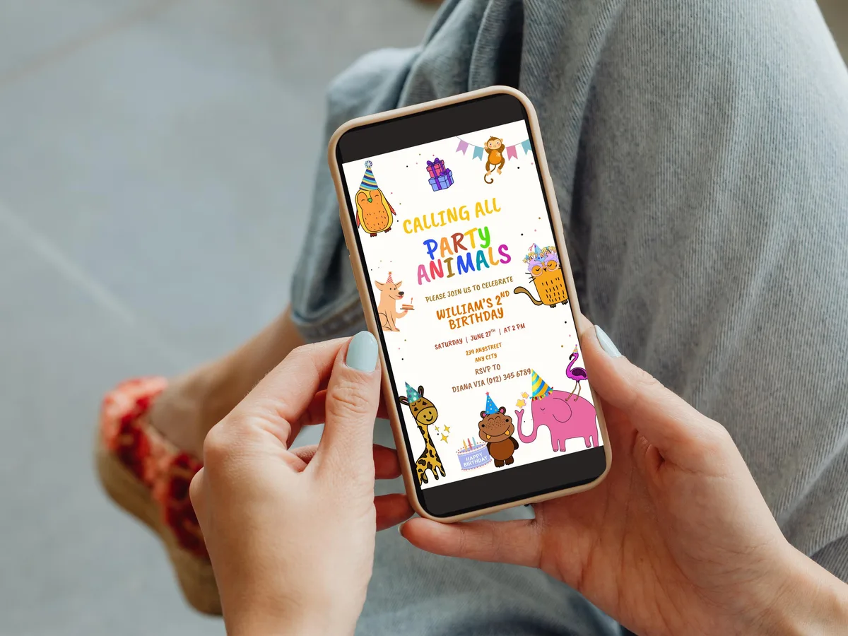 Calling All Party Animals Birthday Invitation — preview 4