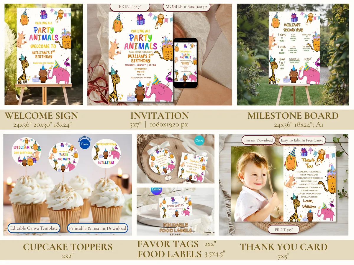 Calling All Party Animals Birthday Bundle — preview 2
