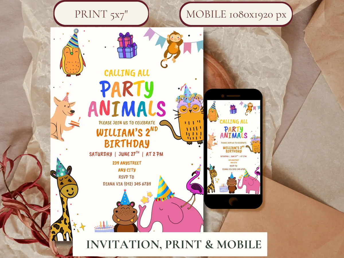Calling All Party Animals Birthday Bundle — preview 3