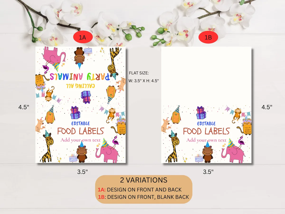 Calling All Party Animals Food Labels — preview 5