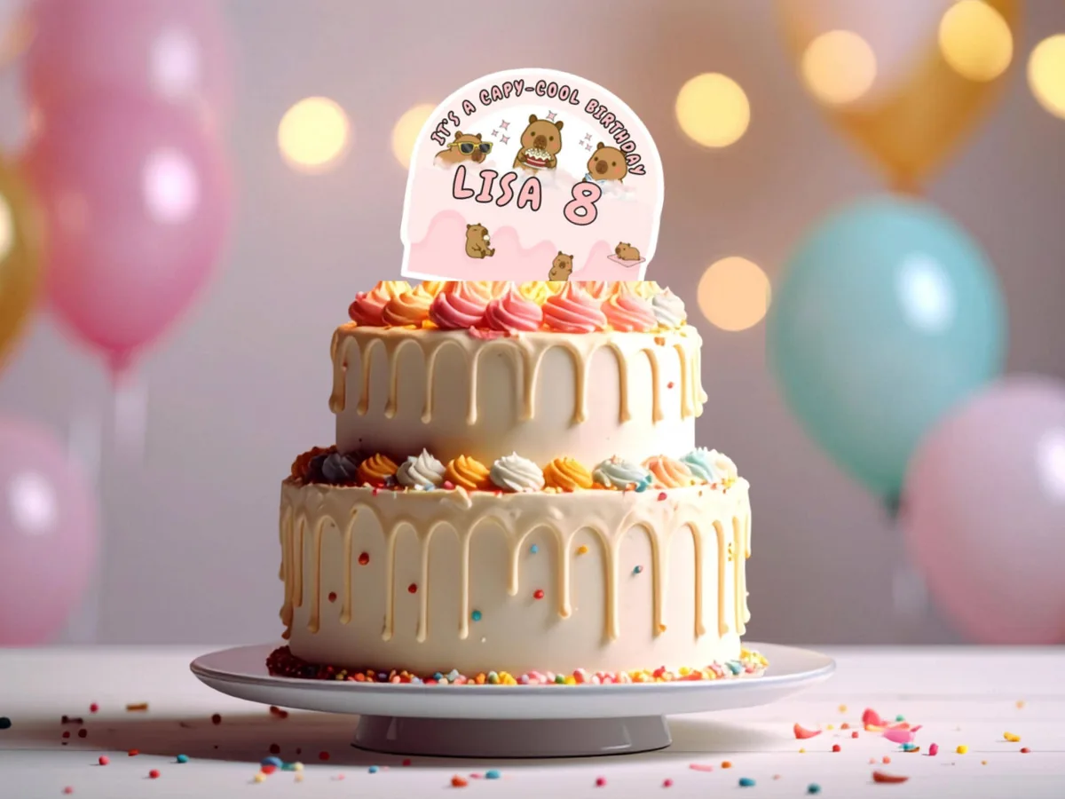 Capybara Birthday Cake Topper — preview 5
