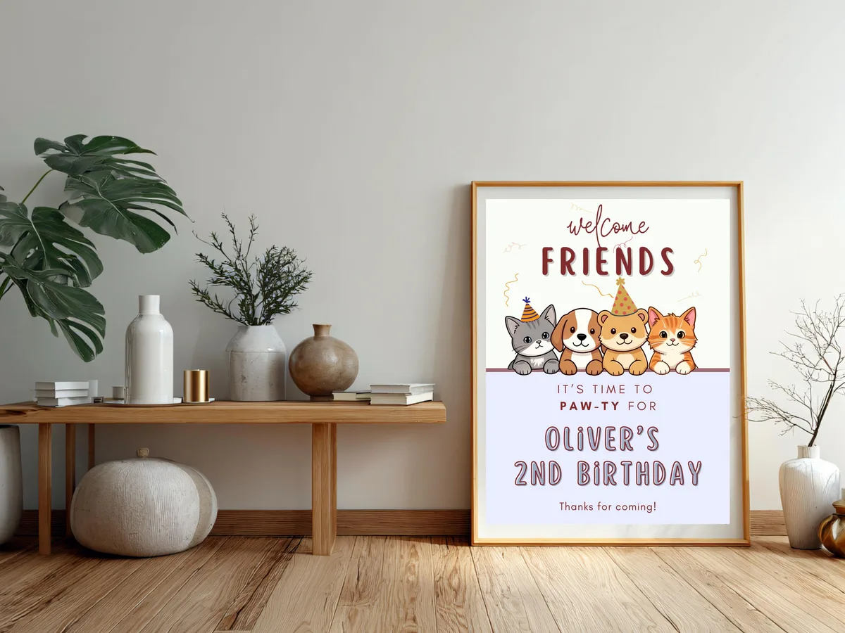 Let's Pawty Welcome Sign — preview 3
