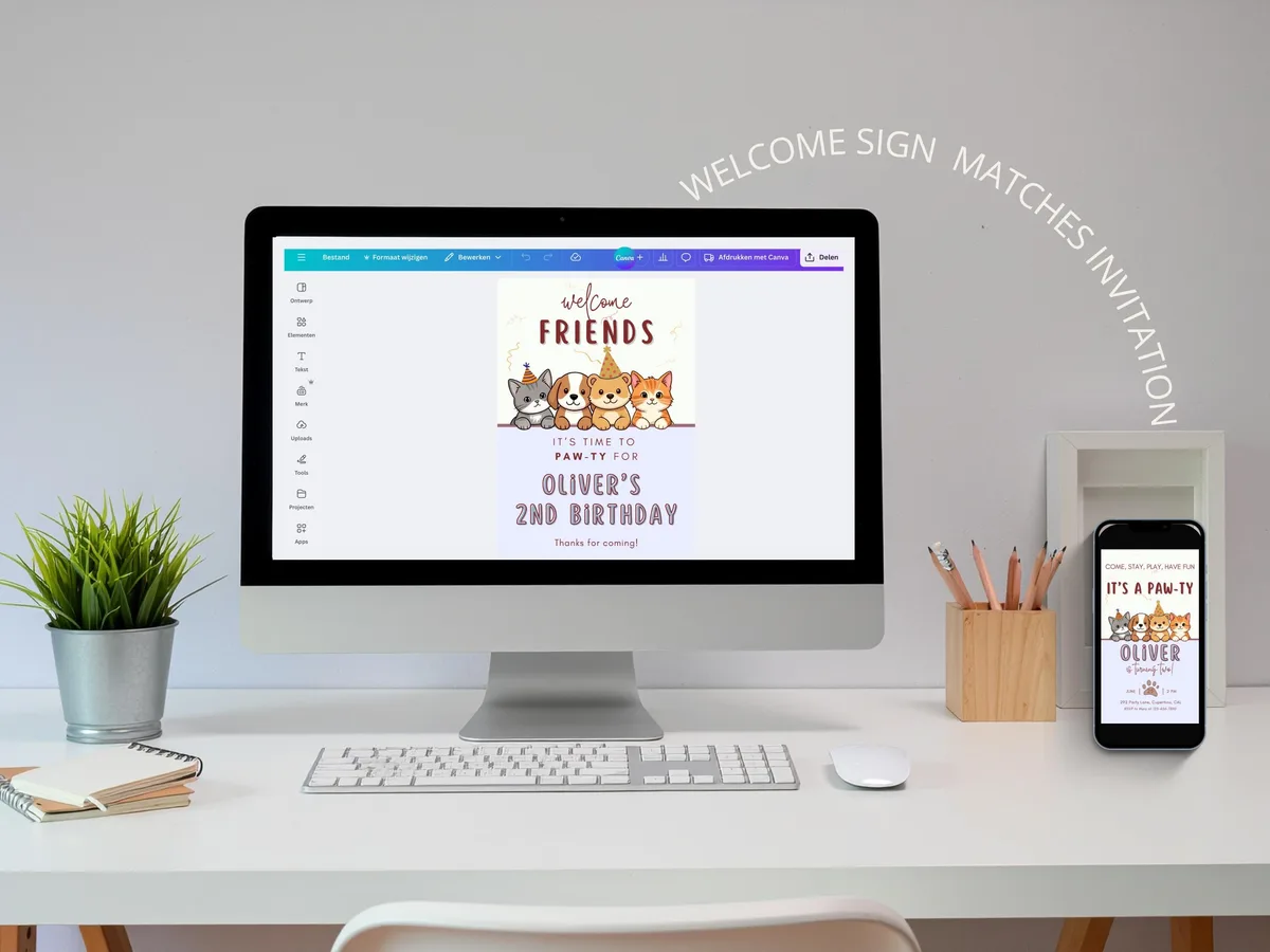 Let's Pawty Welcome Sign — preview 5
