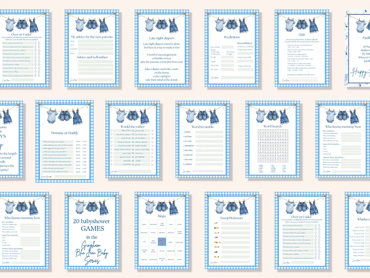 Blue Gingham Baby Shower Games — preview 3