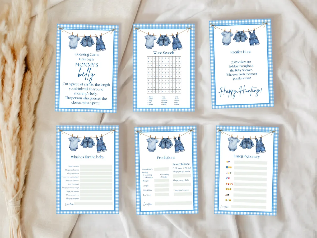 Blue Gingham Baby Shower Games — preview 5