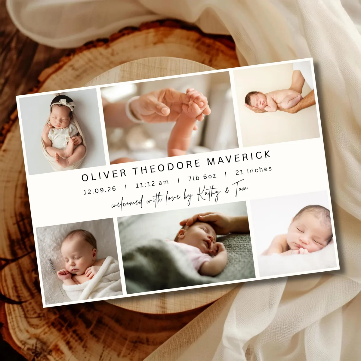 Newborn Birth Announcement Card — preview 4