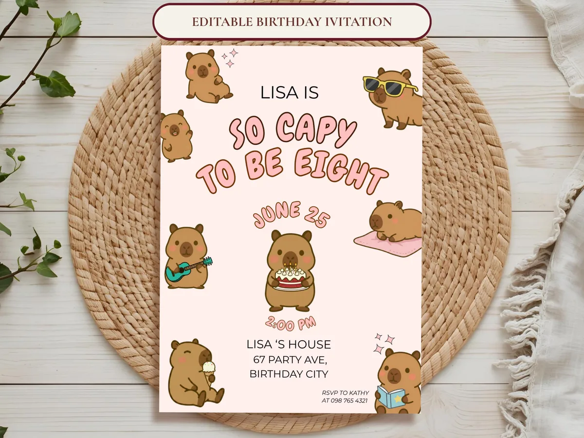 Capybara Birthday Party Bundle — preview 3