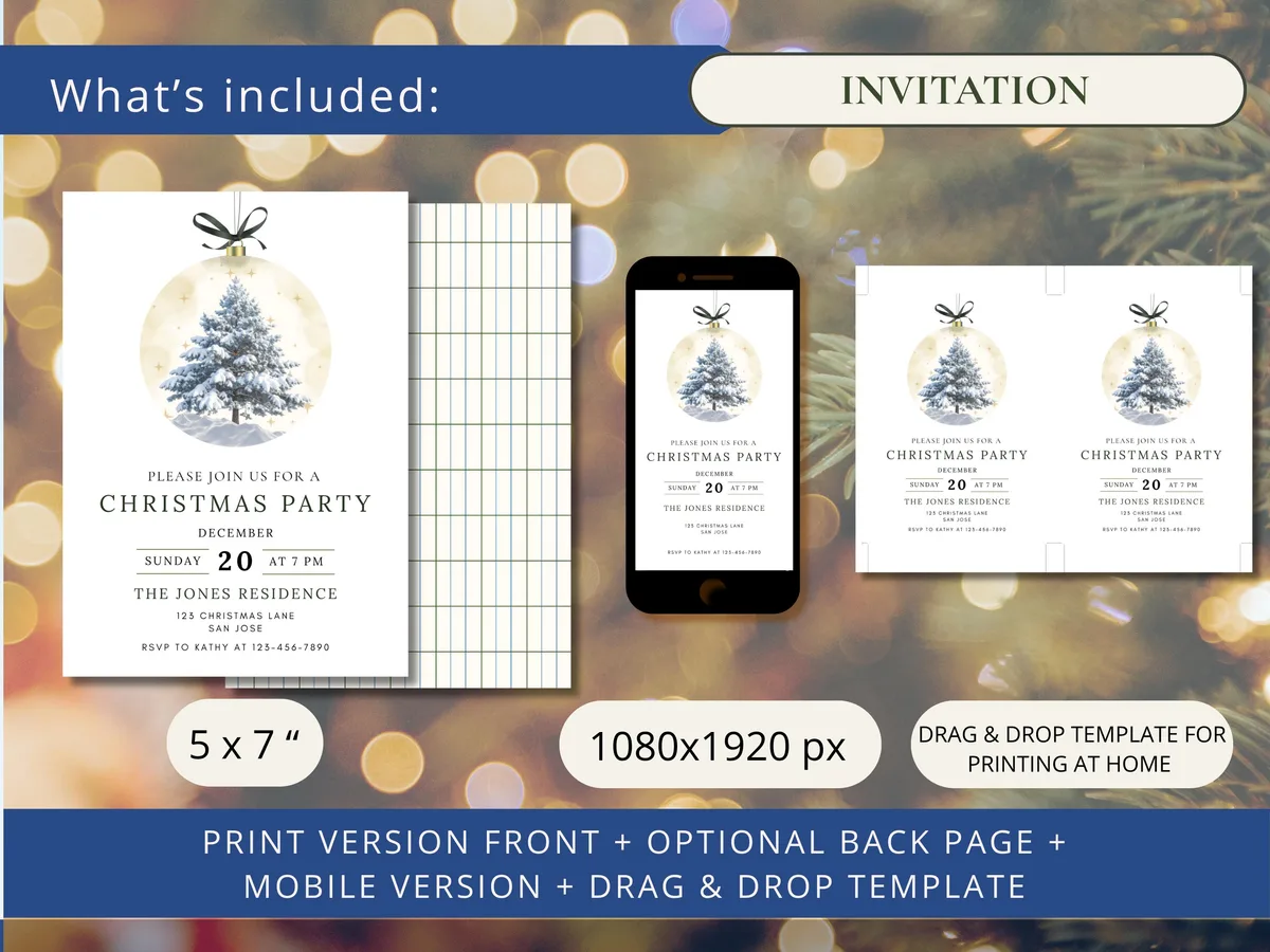 Green Bow Christmas Party Bundle — preview 4