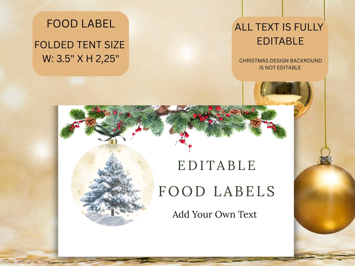 Green Bow Christmas Food Labels — preview 3