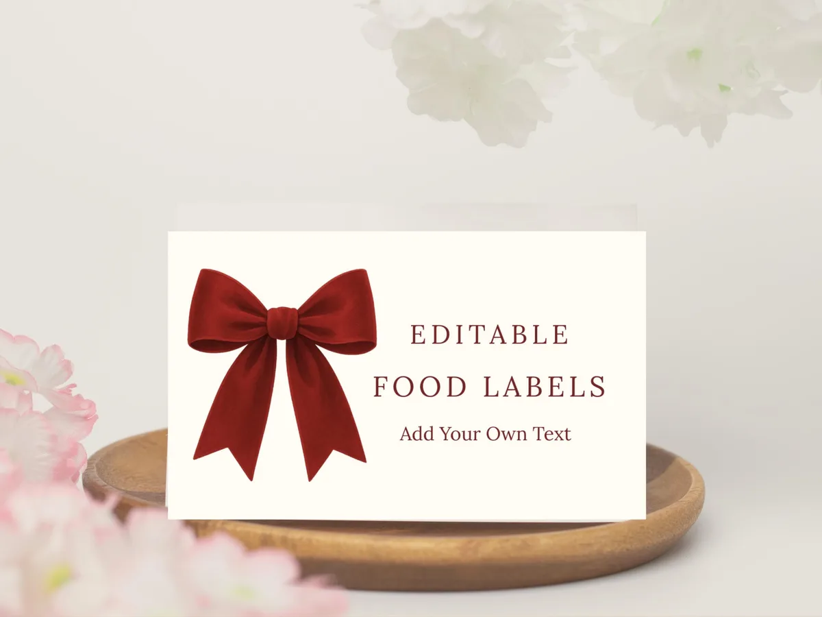 Christmas Holiday Buffet Labels — preview 3