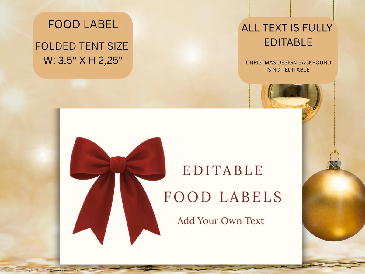 Christmas Holiday Buffet Labels — preview 4
