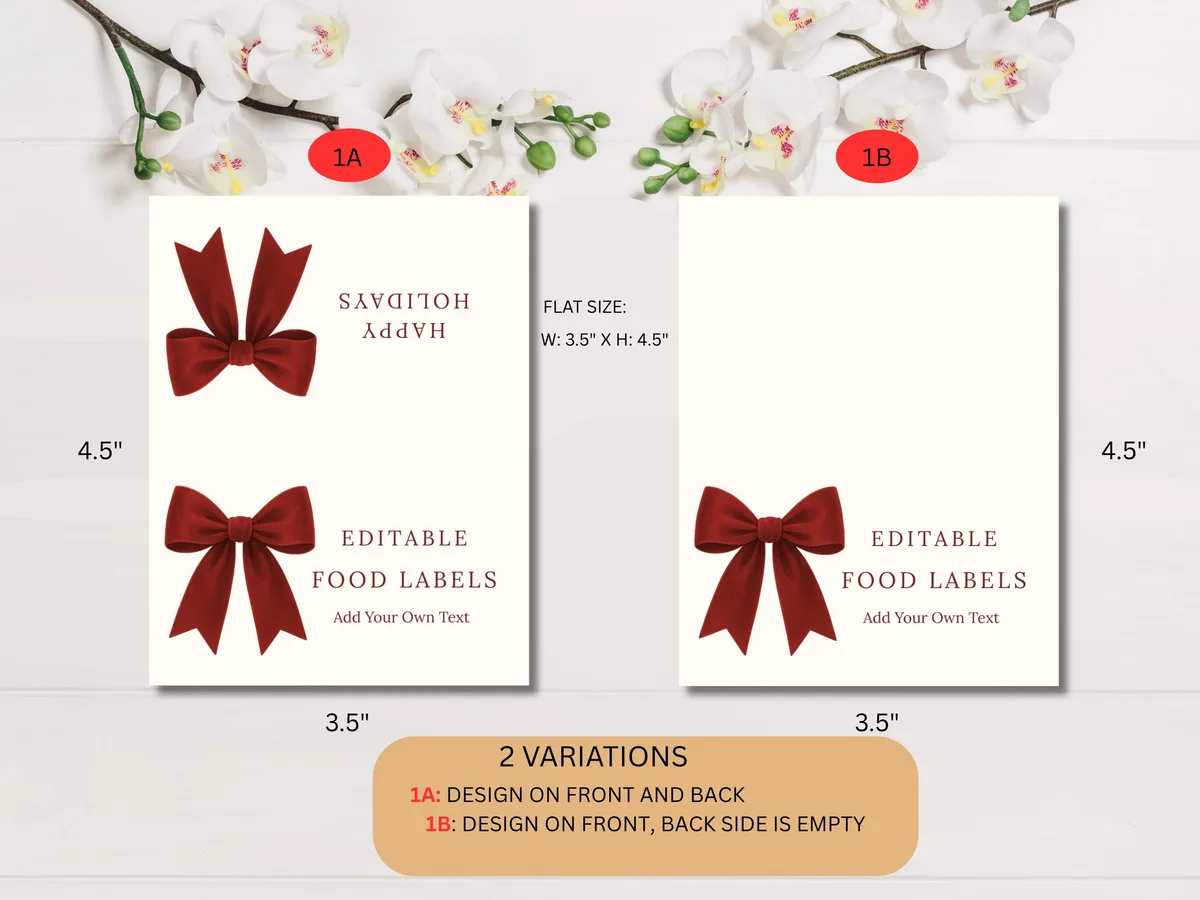 Christmas Holiday Buffet Labels — preview 5