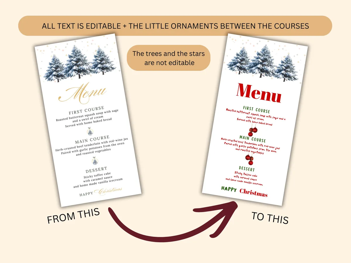 Green Bow Christmas Dinner Menu — preview 4