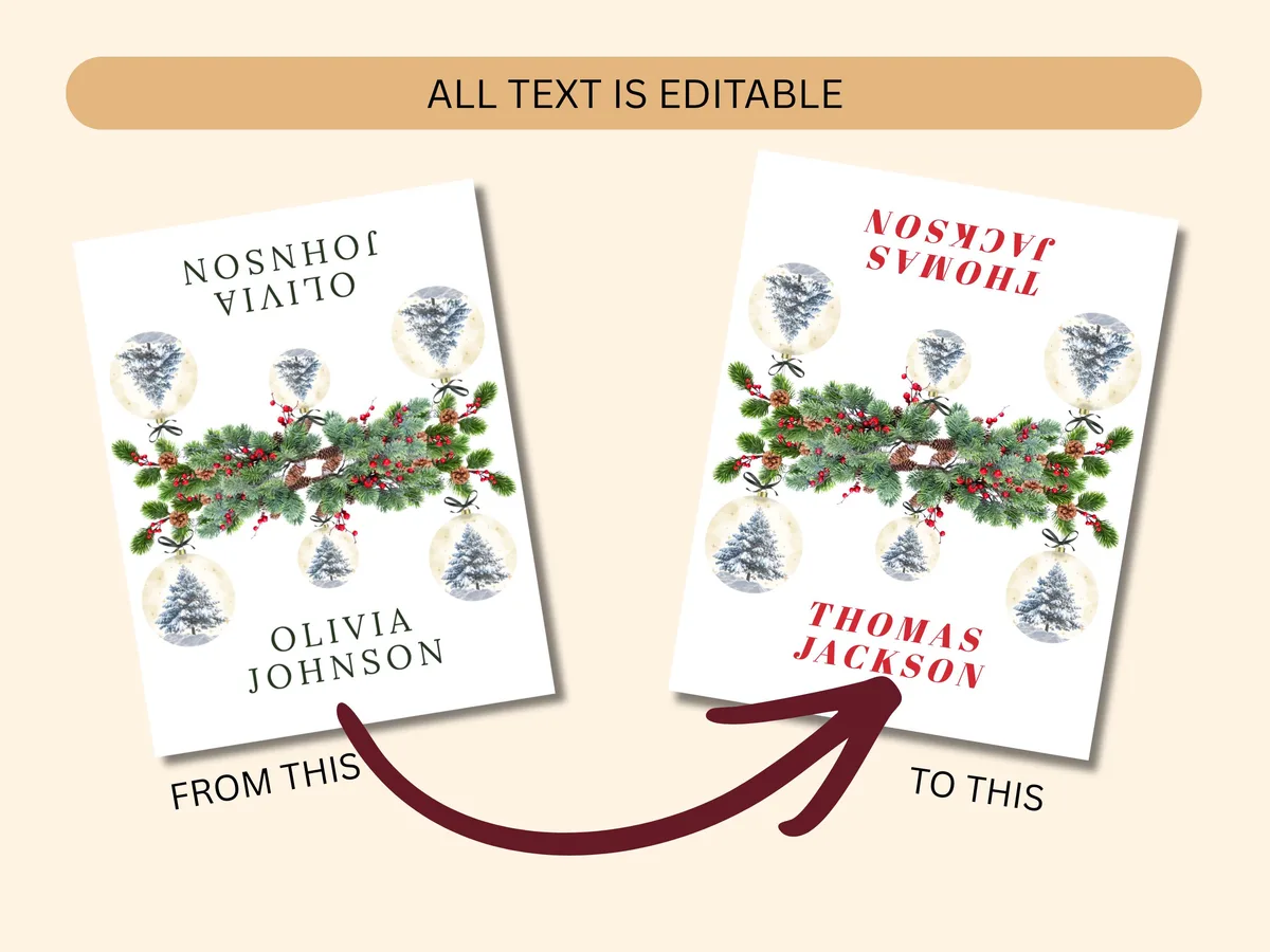 Christmas Table Name Tags — preview 4