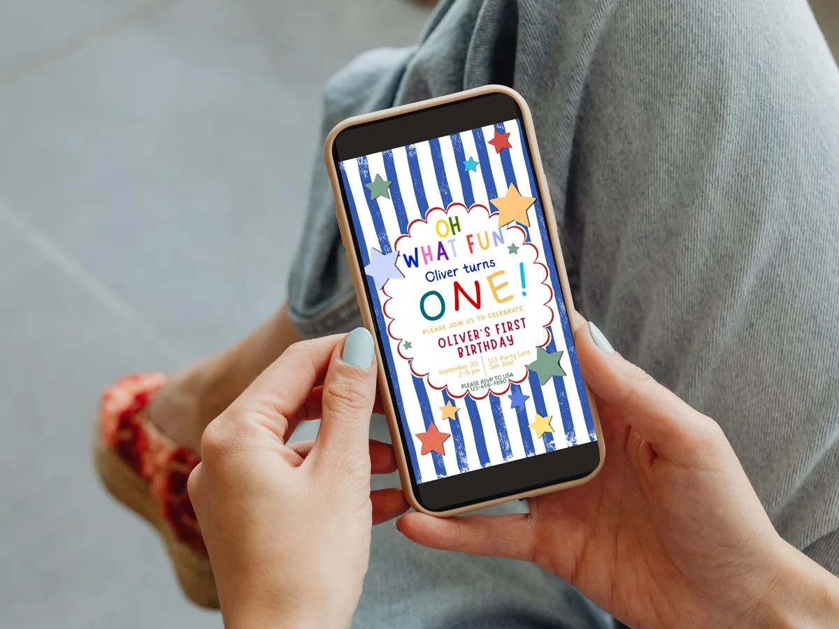 Colorful First Birthday Invitation — preview 4