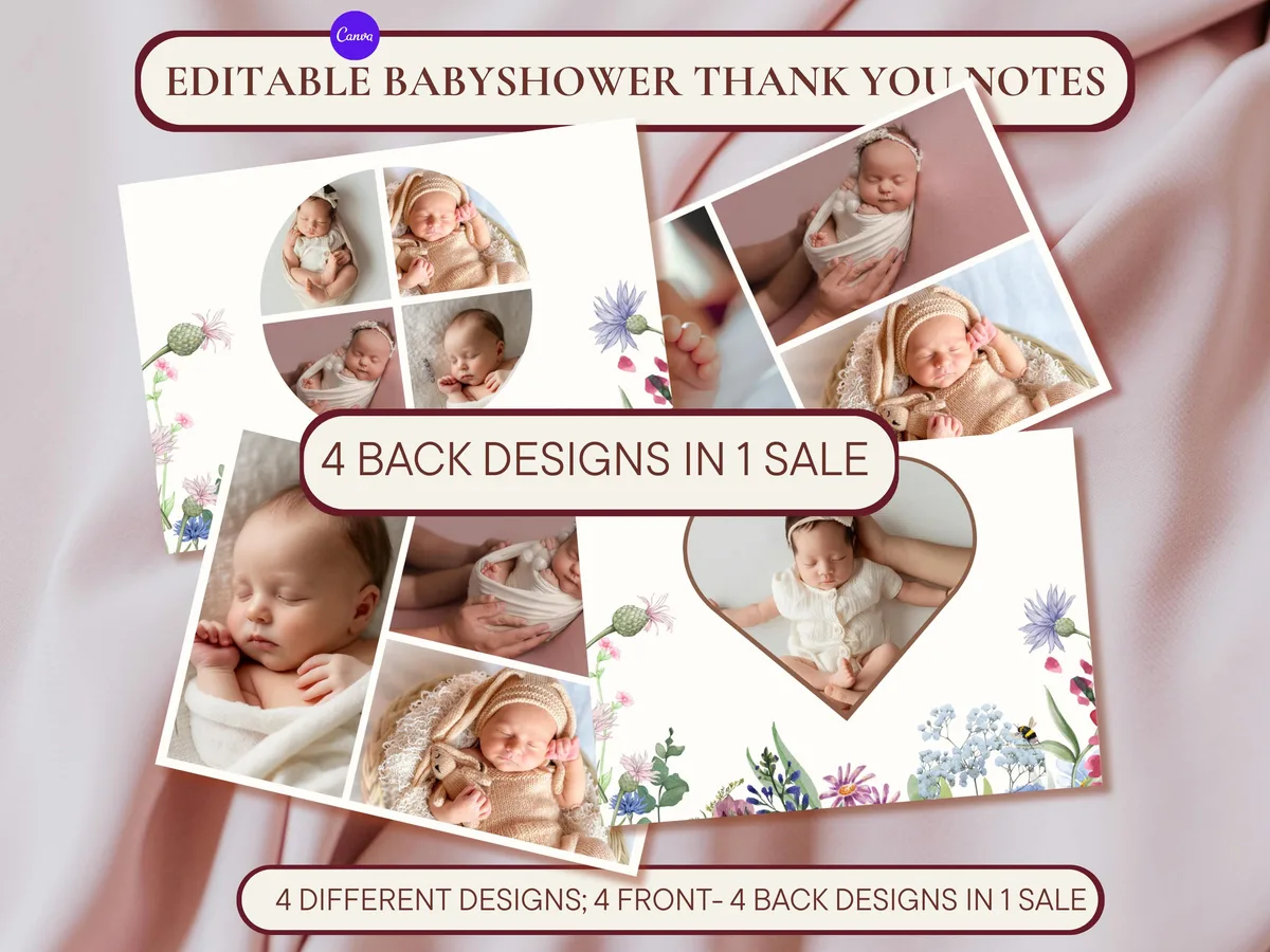 Wildflower Baby Shower Thank You Cards — preview 2
