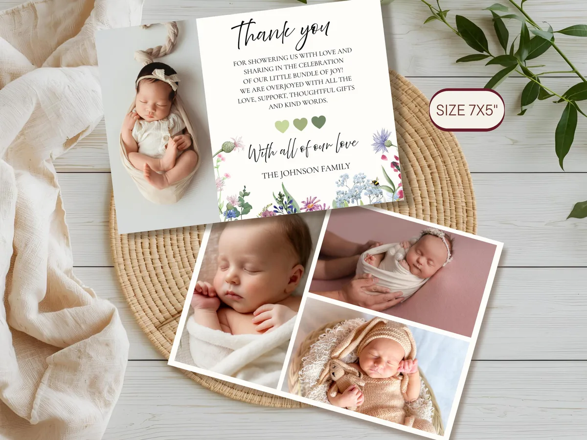 Wildflower Baby Shower Thank You Cards — preview 4