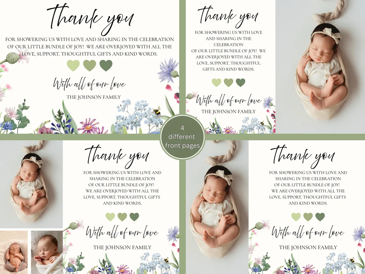 Wildflower Baby Shower Thank You Cards — preview 5