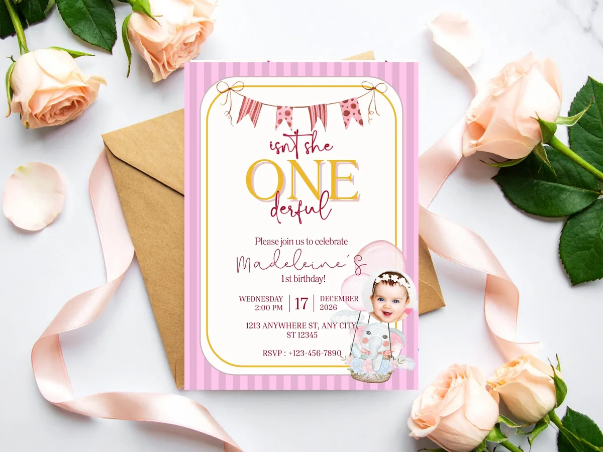 Isn't She ONEderful Birthday Invitation — preview 2