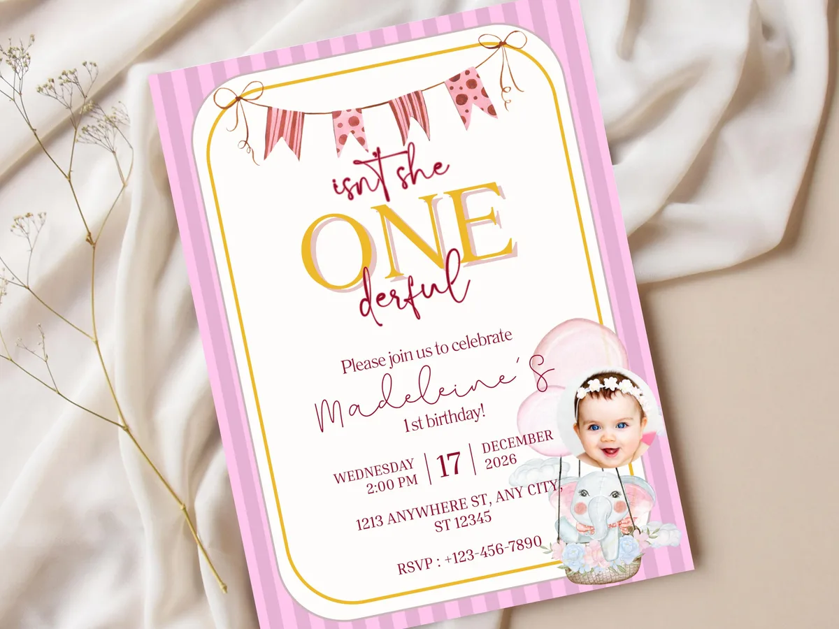Isn't She ONEderful Birthday Invitation — preview 4
