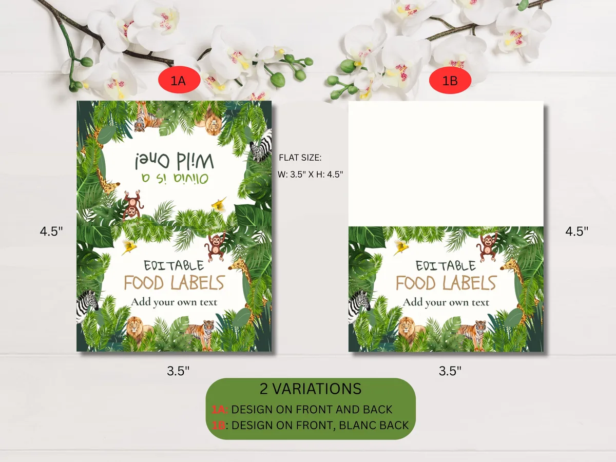 Jungle Safari Birthday Food Labels — preview 4