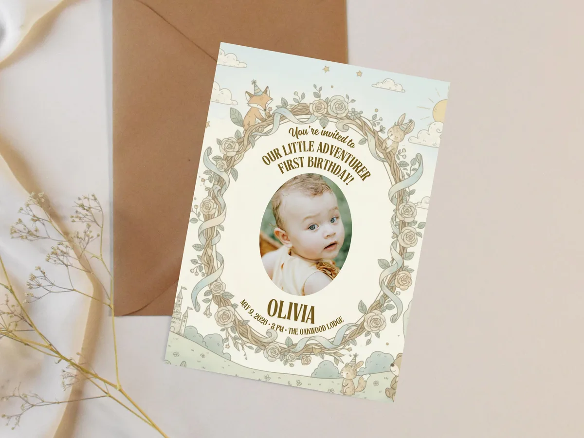 Whimsical Fairy First Birthday Invitation — preview 5