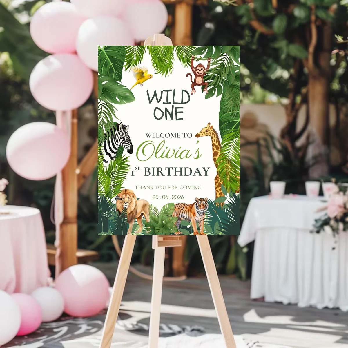 Wild One Jungle Safari Welcome Sign — preview 2