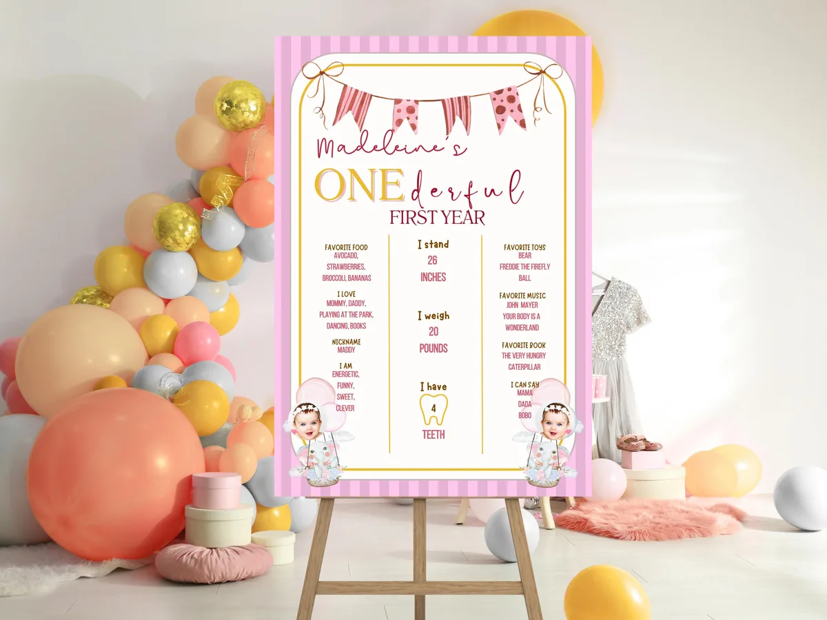 ONEderful First Birthday Milestone Board — preview 5