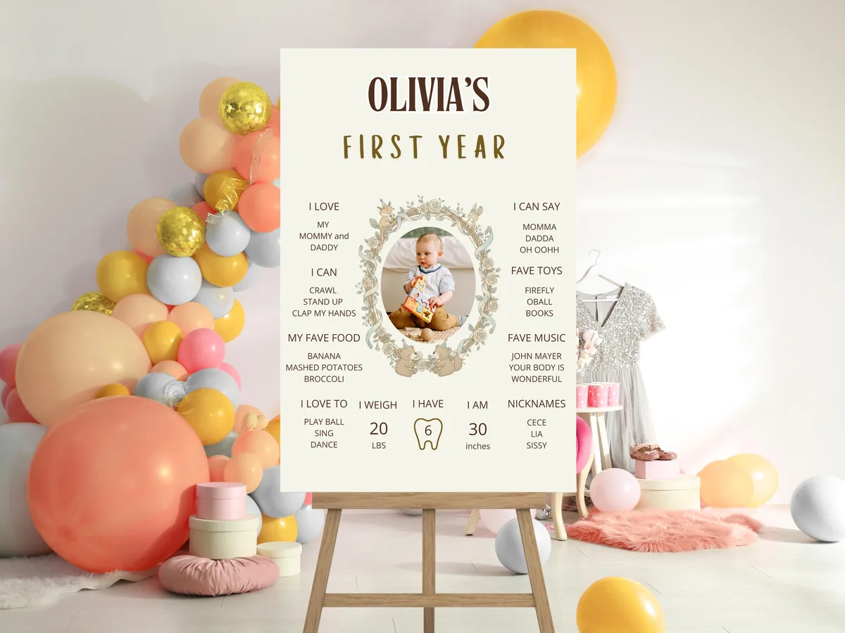 Floral Woodland Milestone Sign — preview 2
