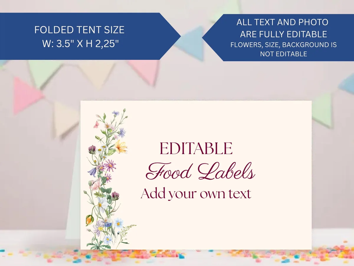Wildflower Garden Party Food Labels — preview 5