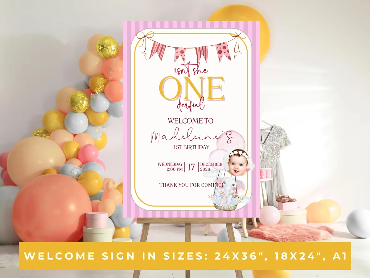 ONEderful First Birthday Welcome Sign — preview 2