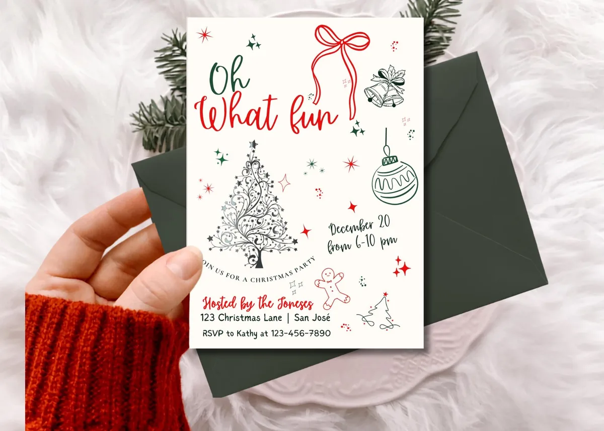 Oh What Fun Christmas Invitation  — preview 5