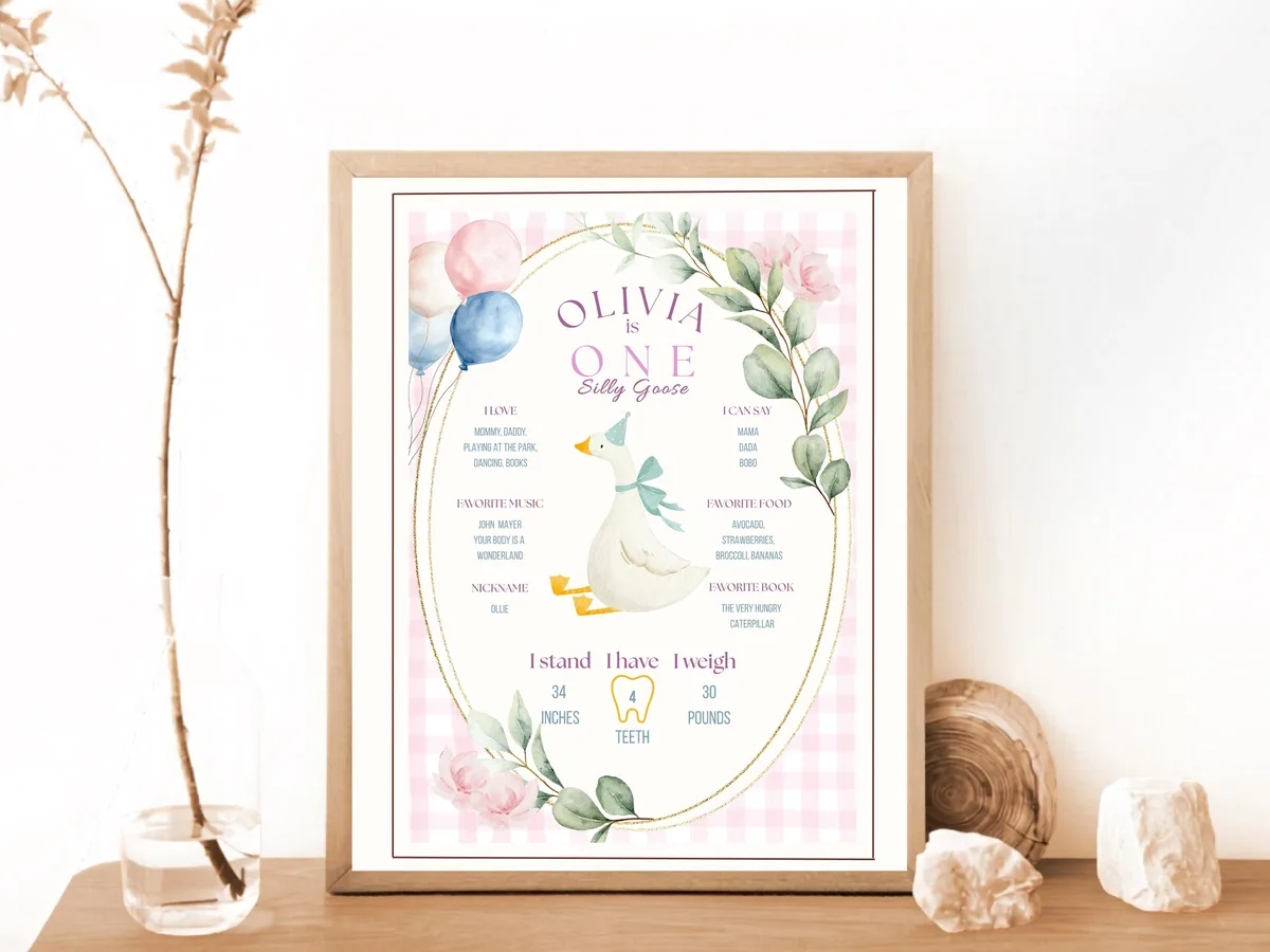 Silly Goose First Year Milestone Board — preview 2