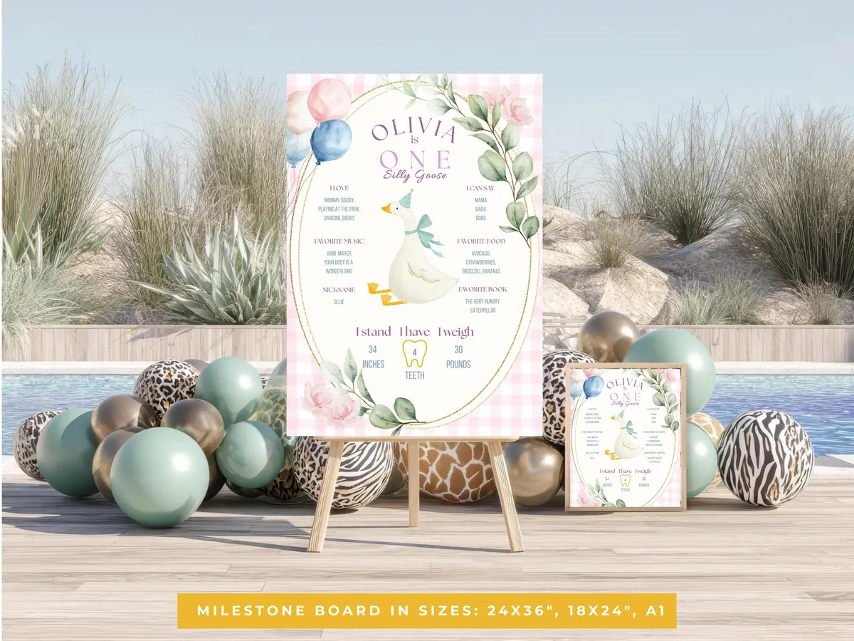 Silly Goose First Year Milestone Board — preview 3