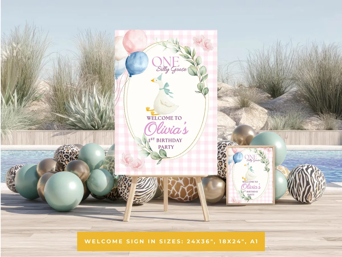 Silly Goose Birthday Welcome Sign — preview 2