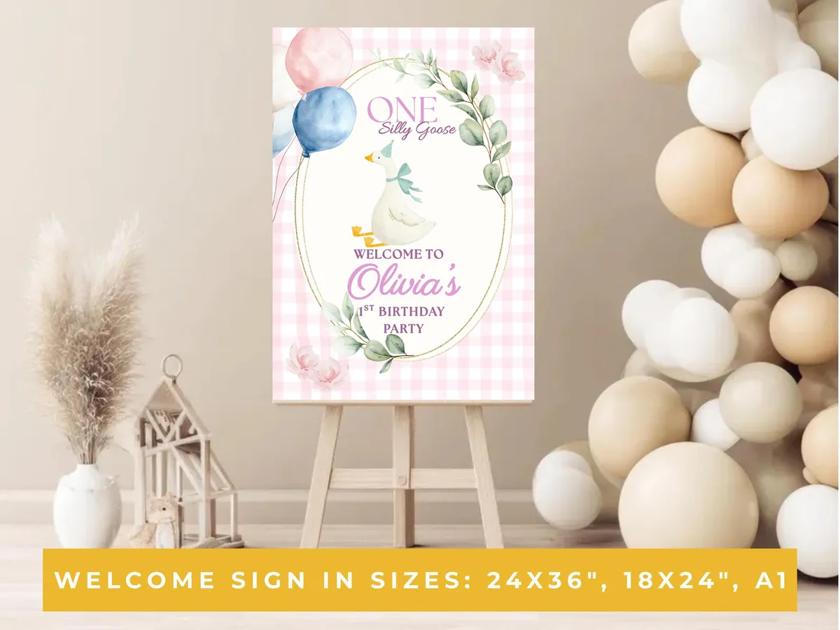Silly Goose Birthday Welcome Sign — preview 4