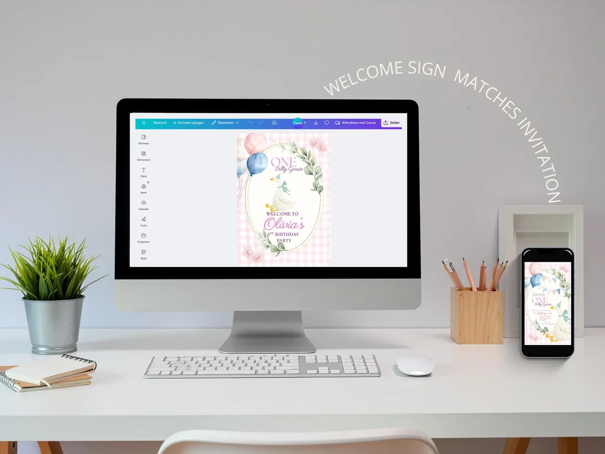 Silly Goose Birthday Welcome Sign — preview 5