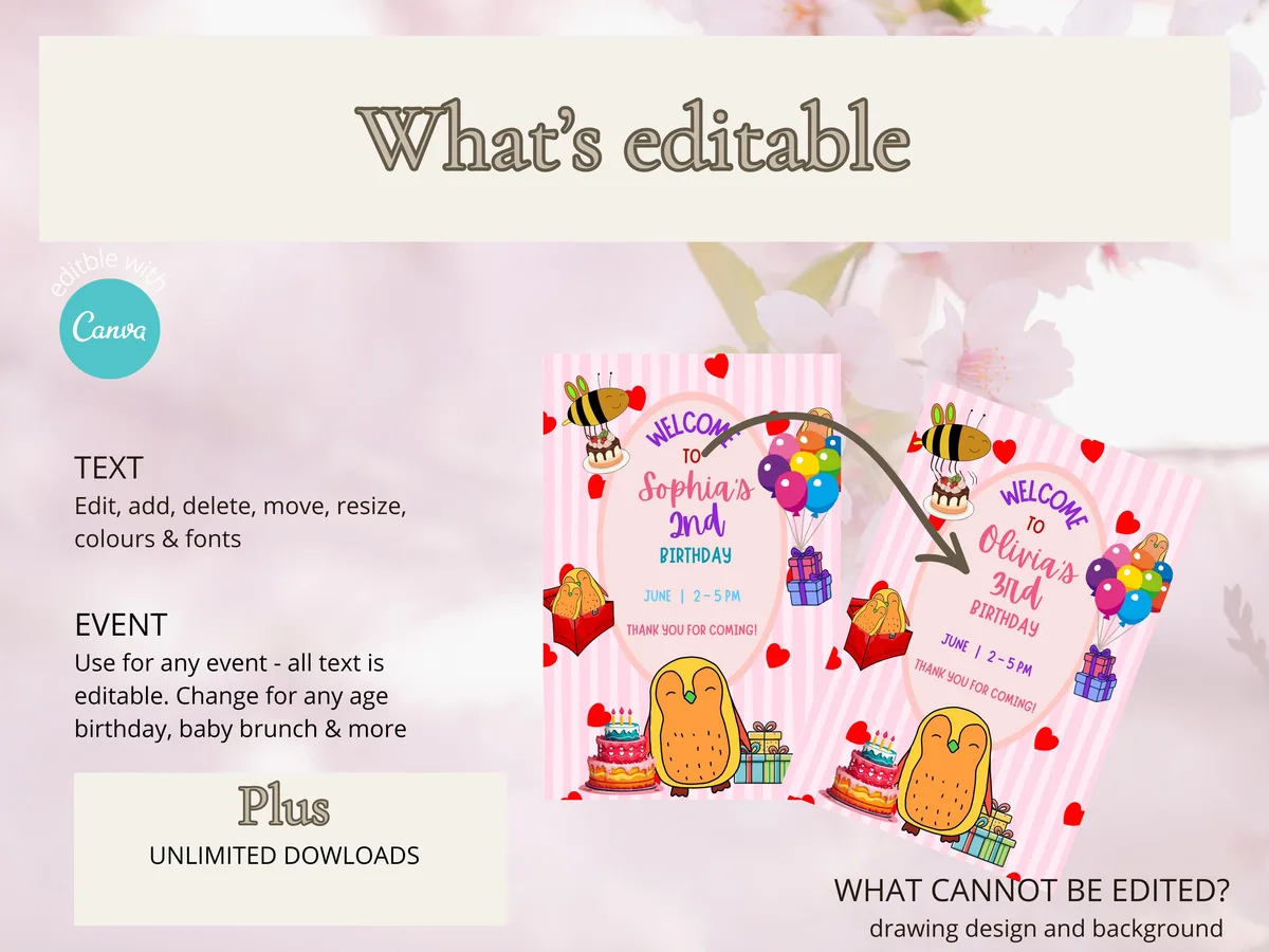 Penguin & Bee Birthday Welcome Sign — preview 4