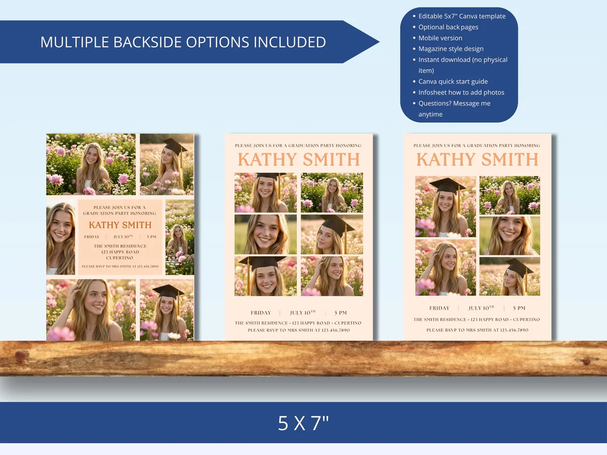 Photo Graduation Announcement Invitation — preview 2