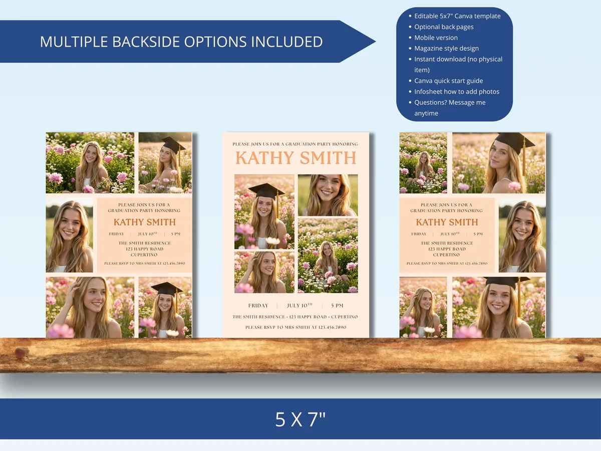 Photo Graduation Announcement Invitation — preview 3
