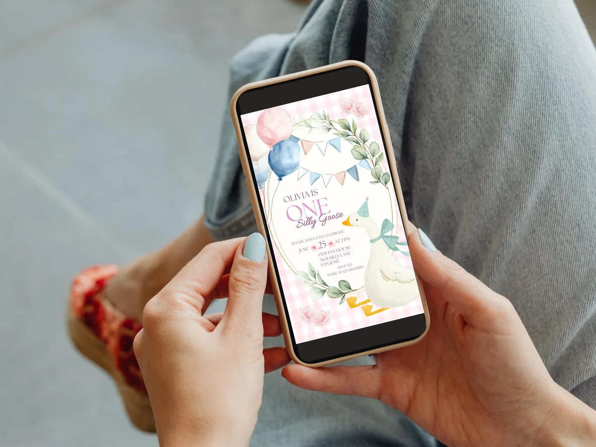 Silly Goose First Birthday Invitation — preview 4