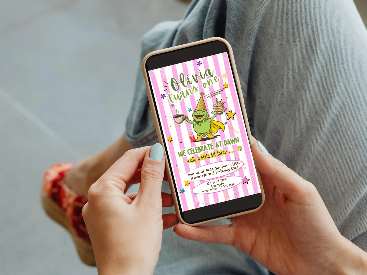 Frog First Birthday Invitation — preview 4
