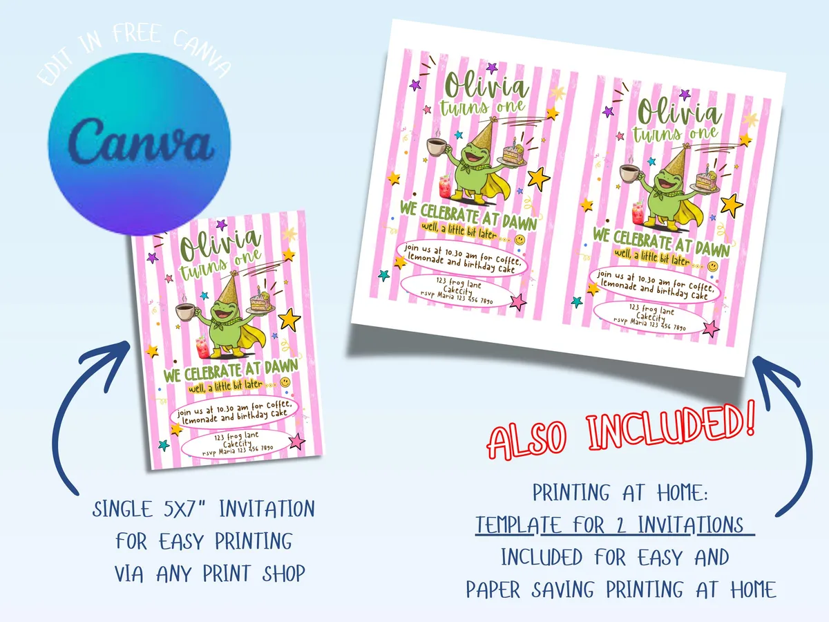 Frog First Birthday Invitation — preview 5