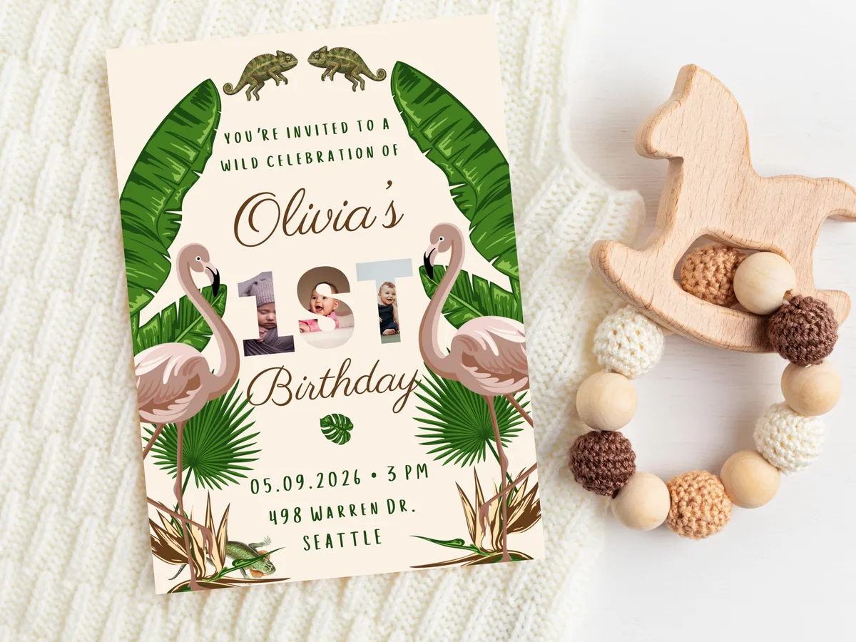 Jungle First Birthday Invitation — preview 4