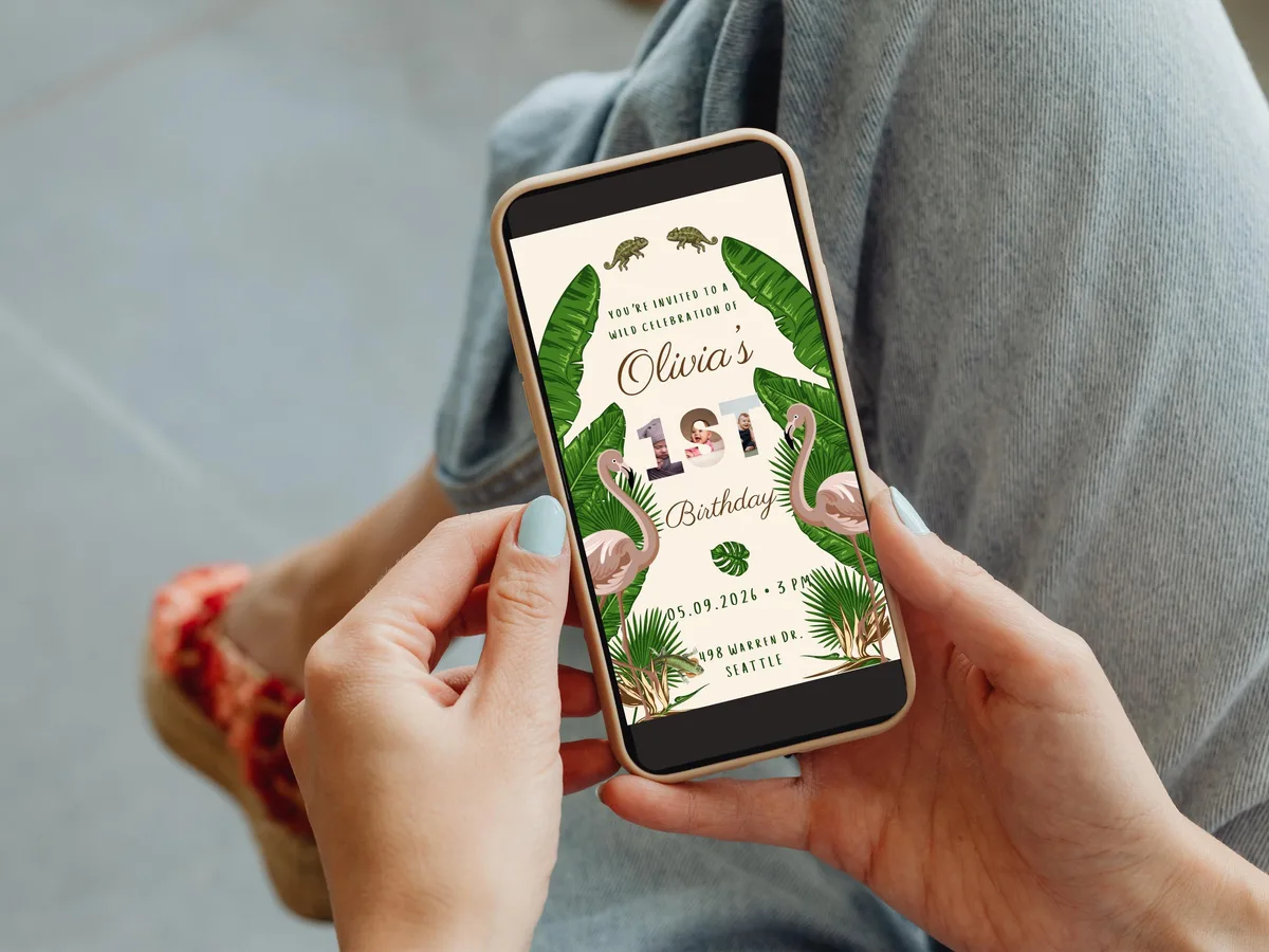 Jungle First Birthday Invitation — preview 5