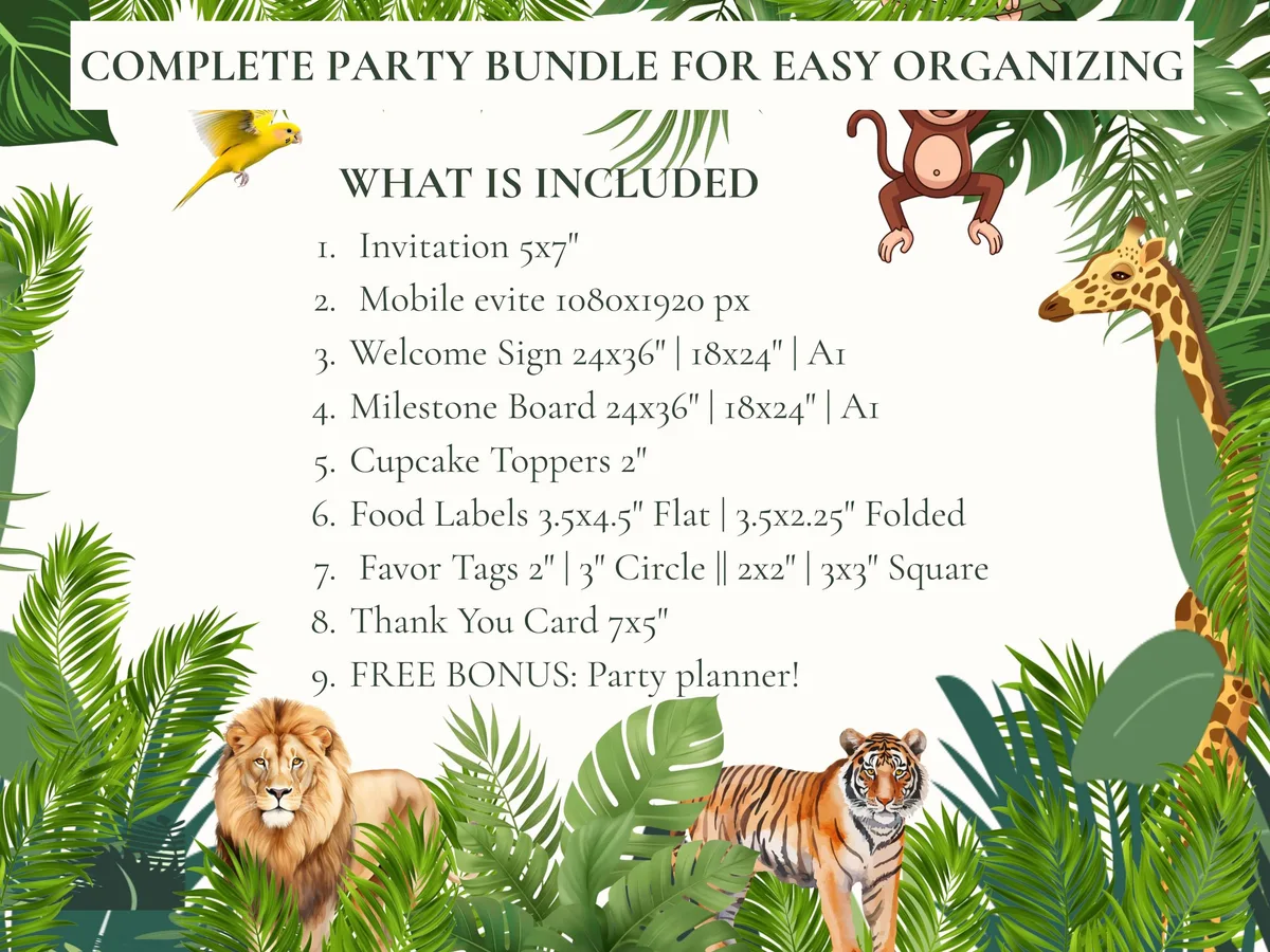 Wild One Birthday Party Bundle — preview 2